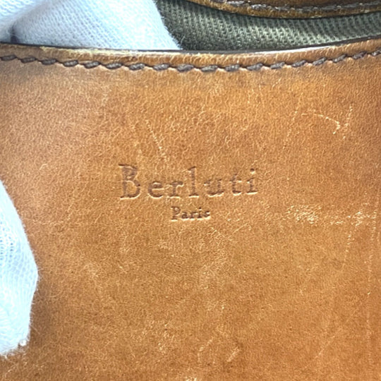 Berluti Tote Bag leather Brown Calligraphic to Jules mens Used Authentic