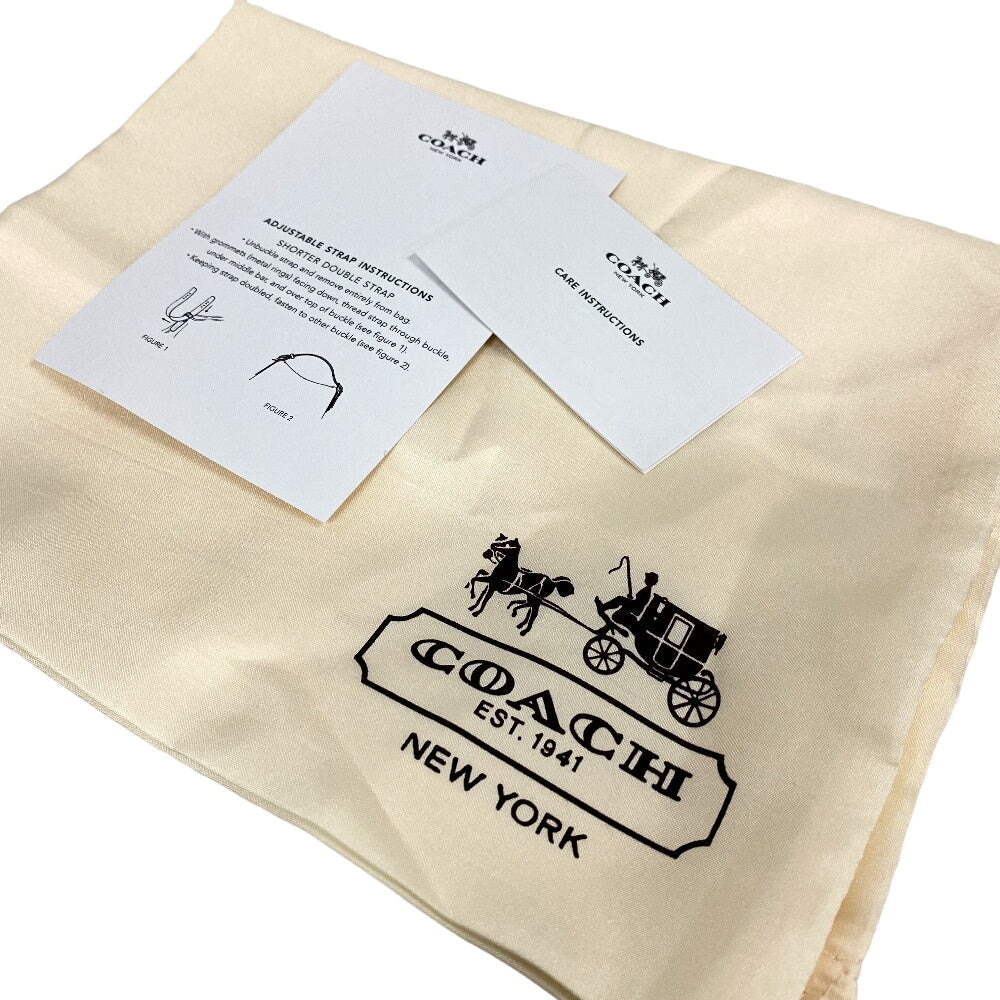 COACH Shoulder Bag 20937 Canvas, Leather Navy Women Used Authentic