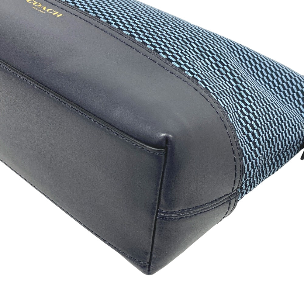 COACH Shoulder Bag 20937 Canvas, Leather Navy Women Used Authentic