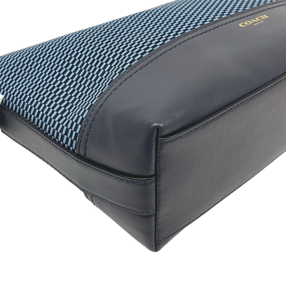 COACH Shoulder Bag 20937 Canvas, Leather Navy Women Used Authentic