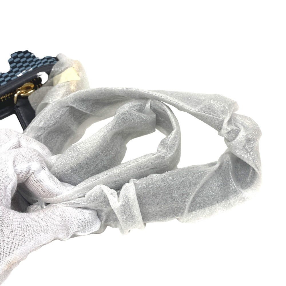 COACH Shoulder Bag 20937 Canvas, Leather Navy Women Used Authentic