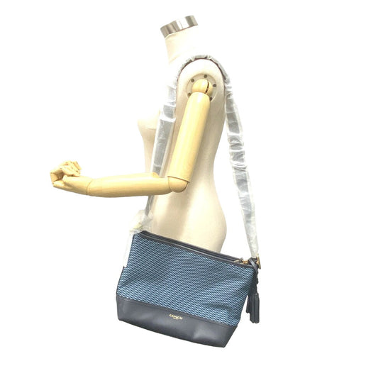 COACH Shoulder Bag 20937 Canvas, Leather Navy Women Used Authentic