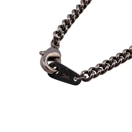 LOUIS VUITTON Necklace OB0198 Gold Plated Silver Collier Astro LV Galaxy Women Used Authentic