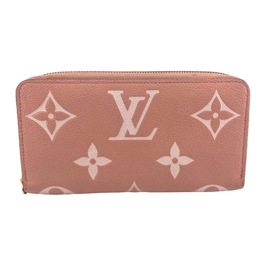 LOUIS VUITTON Long Wallet Purse M81645 leather pink Zip Around Bicolor Monogram Emplant Zippy wallet Women Used Authentic