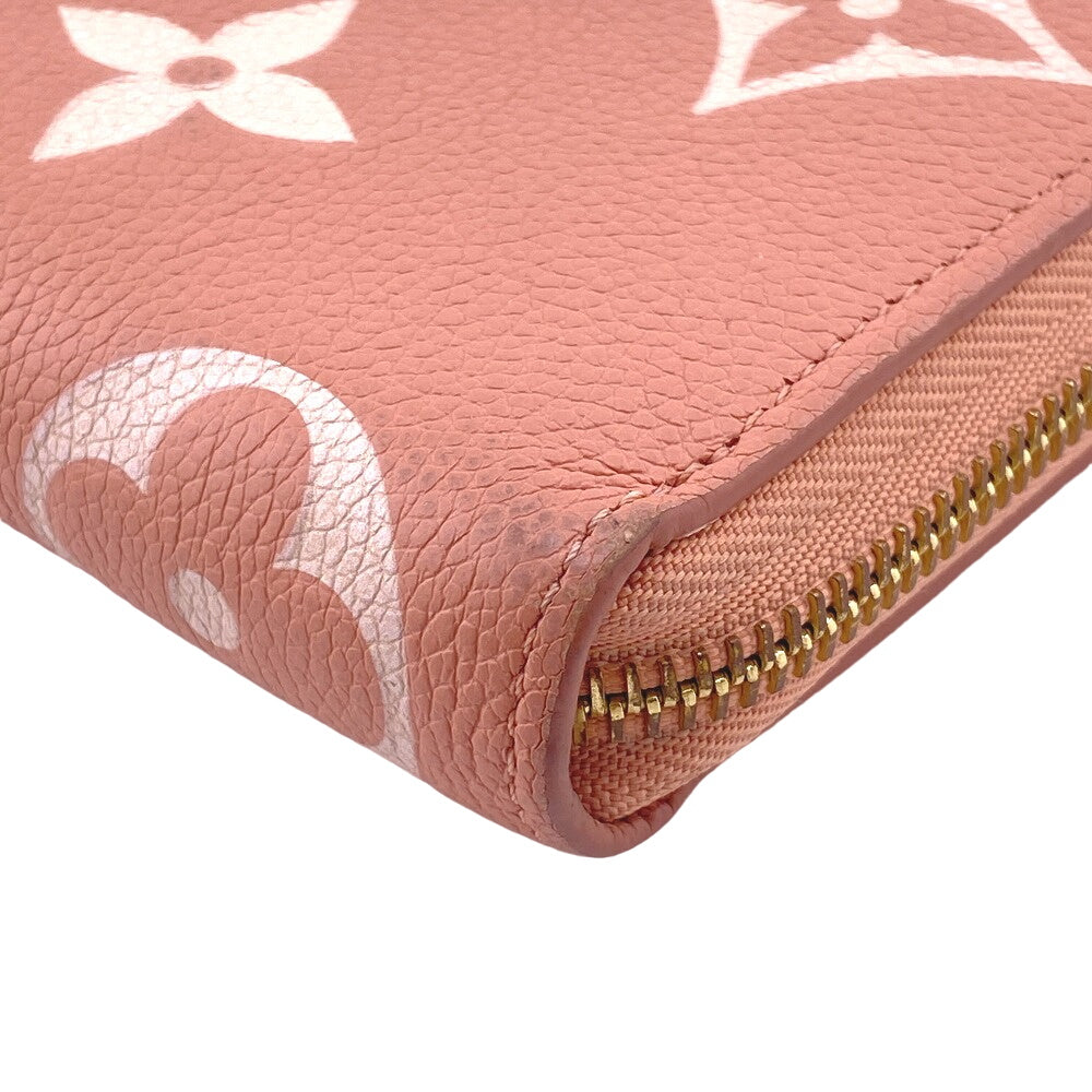 LOUIS VUITTON Long Wallet Purse M81645 leather pink Zip Around Bicolor Monogram Emplant Zippy wallet Women Used Authentic