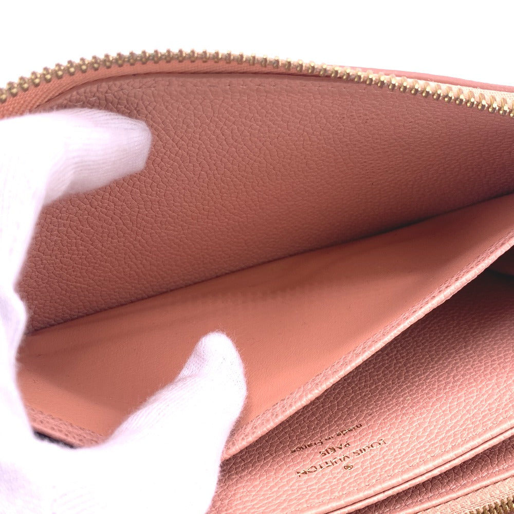 LOUIS VUITTON Long Wallet Purse M81645 leather pink Zip Around Bicolor Monogram Emplant Zippy wallet Women Used Authentic
