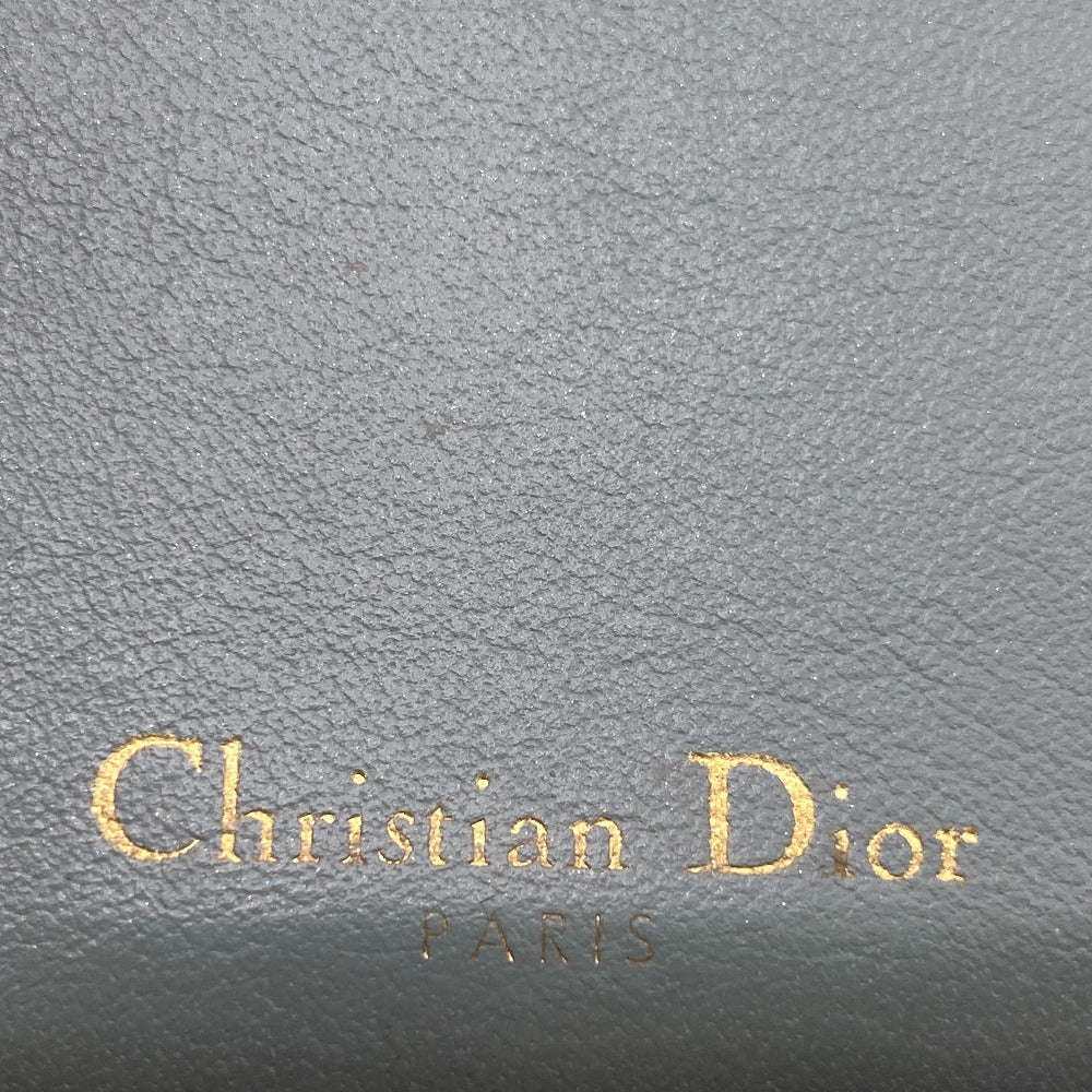 Christian Dior Tri-fold wallet Canvas, Leather gray Compact wallet Oblique Women Used Authentic