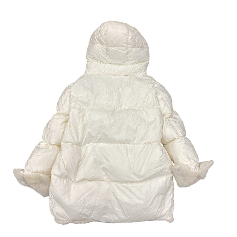 Herno Down jacket Nylon white fur Women 44 Used Authentic