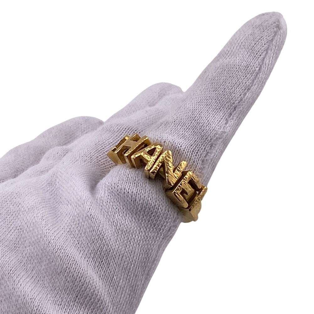 CHANEL Ring Gold Plated gold 01P logo mens(Unisex) Used Authentic