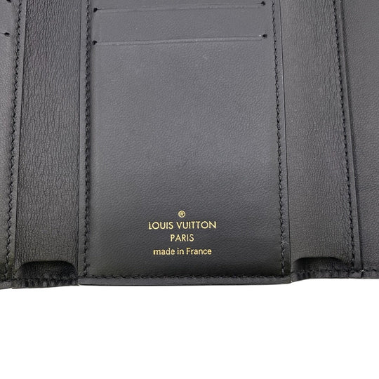 LOUIS VUITTON Tri-fold wallet M82764 leather black Compact wallet Portefeuille Capucines Compact Women Used Authentic