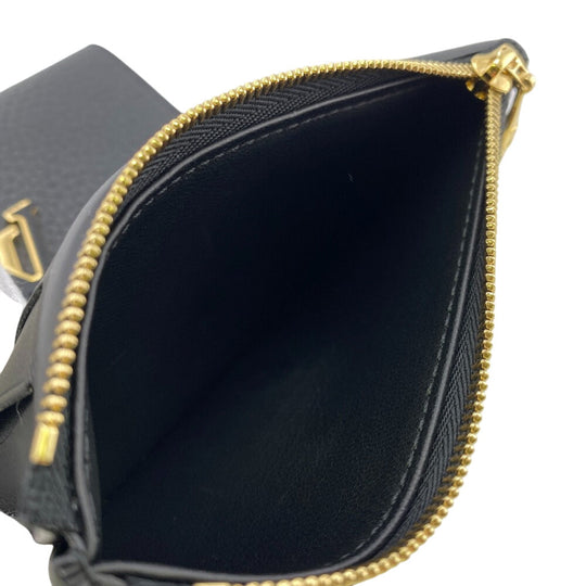 LOUIS VUITTON Tri-fold wallet M82764 leather black Compact wallet Portefeuille Capucines Compact Women Used Authentic