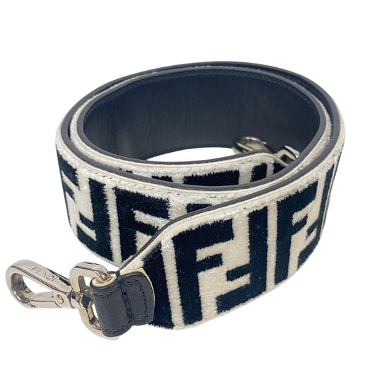 FENDI Shoulder strap Leather, Fabric white Strap you Women(Unisex) Used Authentic