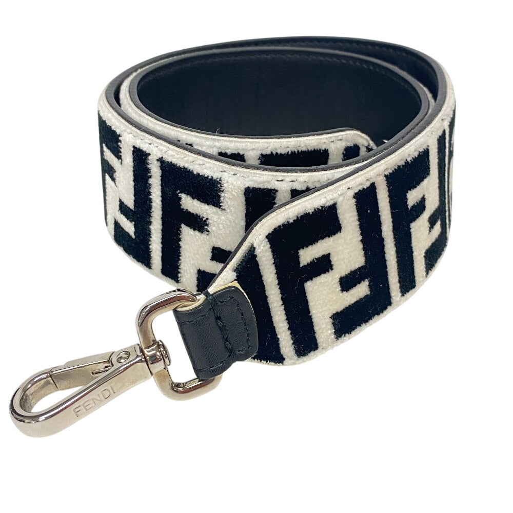 FENDI Shoulder strap Leather, Fabric white Strap you Women(Unisex) Used Authentic