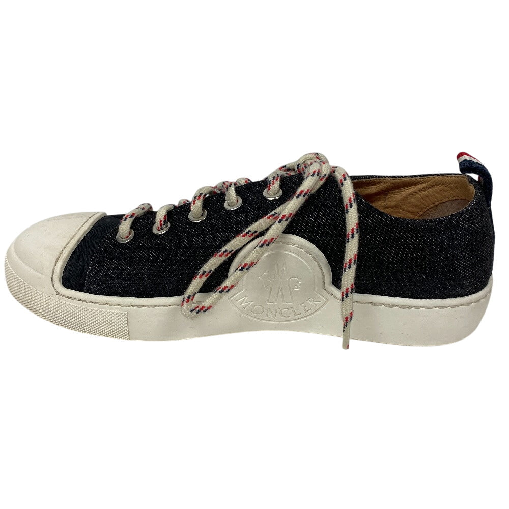 MONCLER sneakers Denim, Leather black Women 37 1/2 Used Authentic