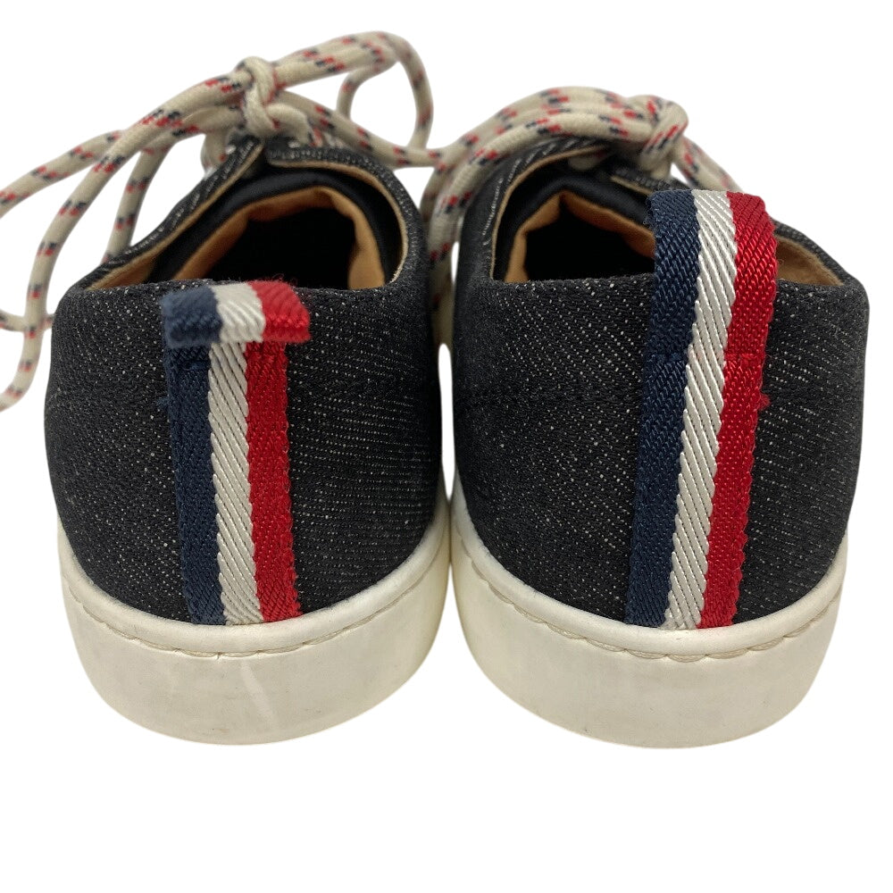 MONCLER sneakers Denim, Leather black Women 37 1/2 Used Authentic
