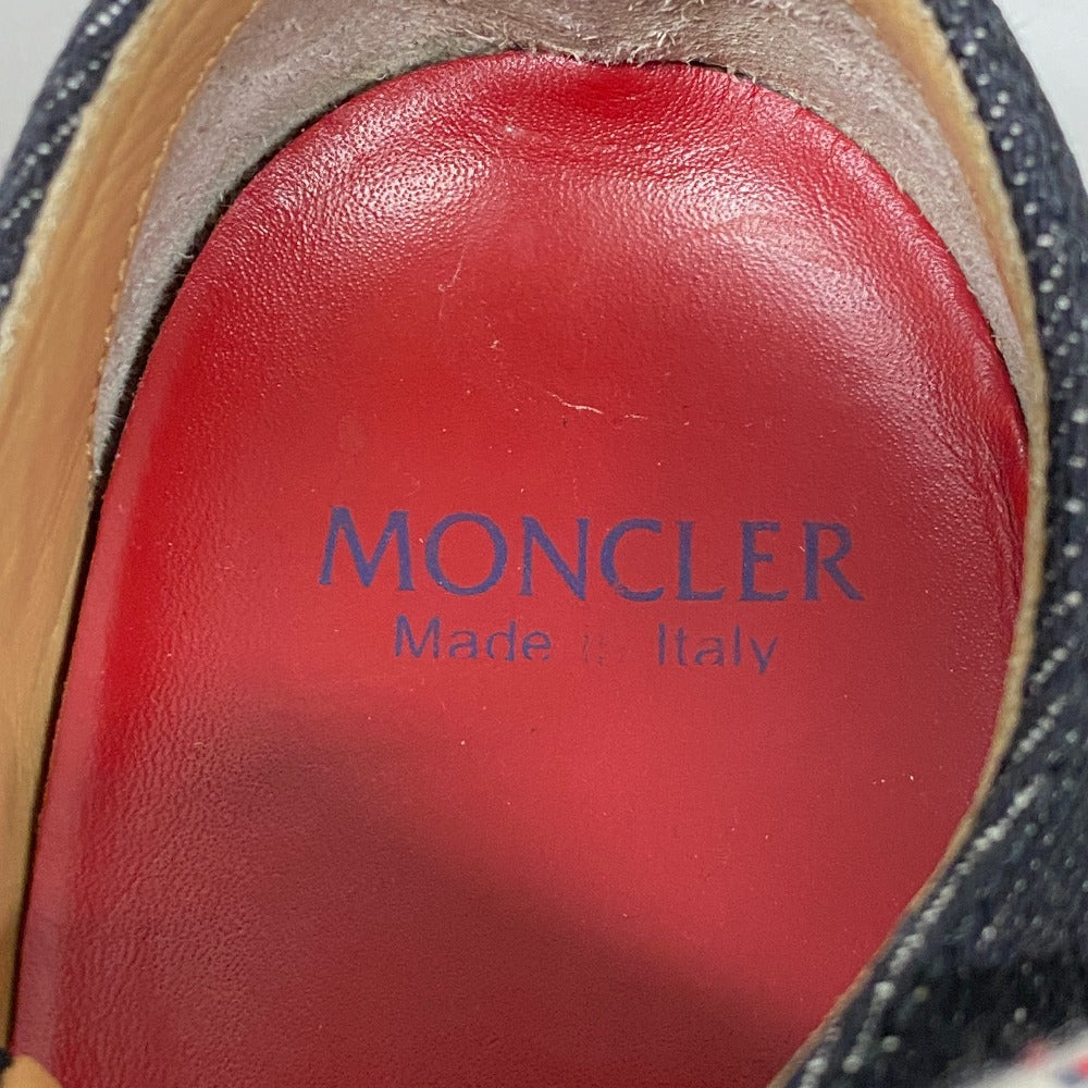 MONCLER sneakers Denim, Leather black Women 37 1/2 Used Authentic