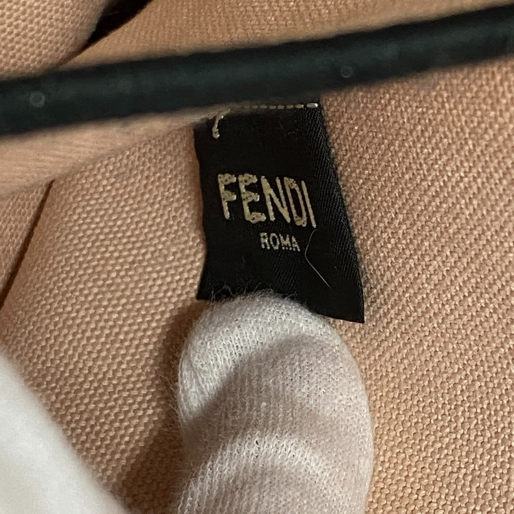 FENDI Tote Bag 8BH378 canvas pink beige Rome Shopper Women Used Authentic