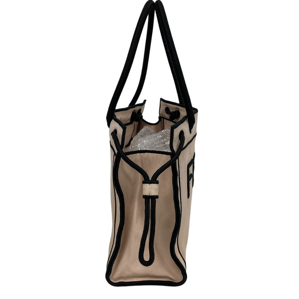 FENDI Tote Bag 8BH378 canvas pink beige Rome Shopper Women Used Authentic
