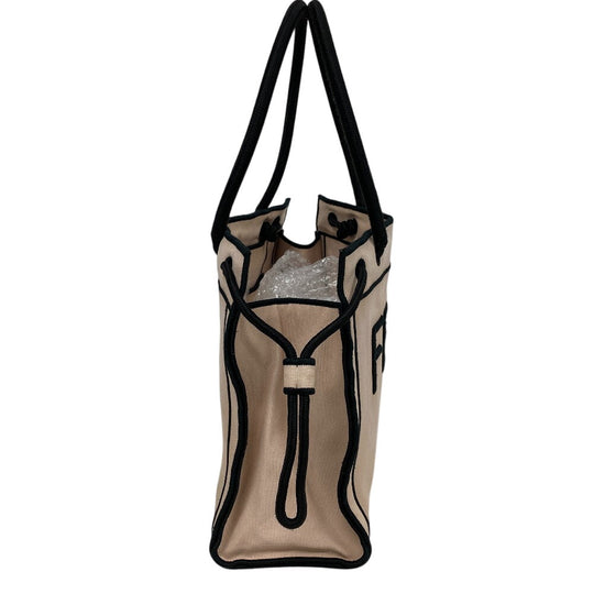 FENDI Tote Bag 8BH378 canvas pink beige Rome Shopper Women Used Authentic