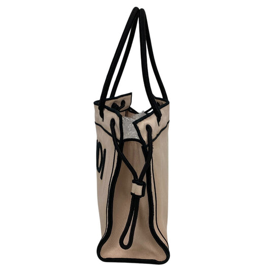 FENDI Tote Bag 8BH378 canvas pink beige Rome Shopper Women Used Authentic