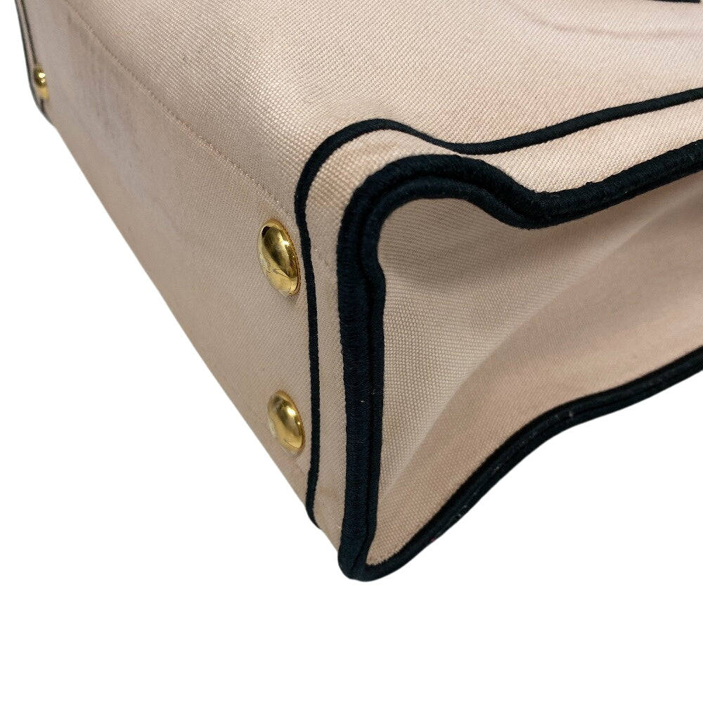 FENDI Tote Bag 8BH378 canvas pink beige Rome Shopper Women Used Authentic