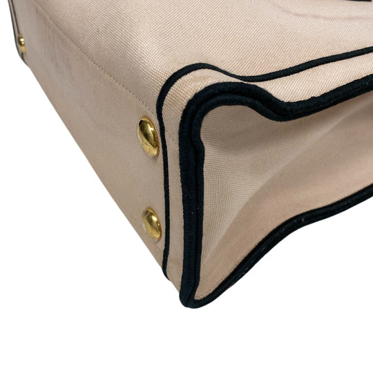 FENDI Tote Bag 8BH378 canvas pink beige Rome Shopper Women Used Authentic