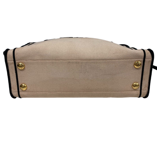 FENDI Tote Bag 8BH378 canvas pink beige Rome Shopper Women Used Authentic