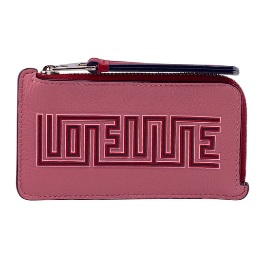 LOEWE Coin case leather pink Women Used Authentic