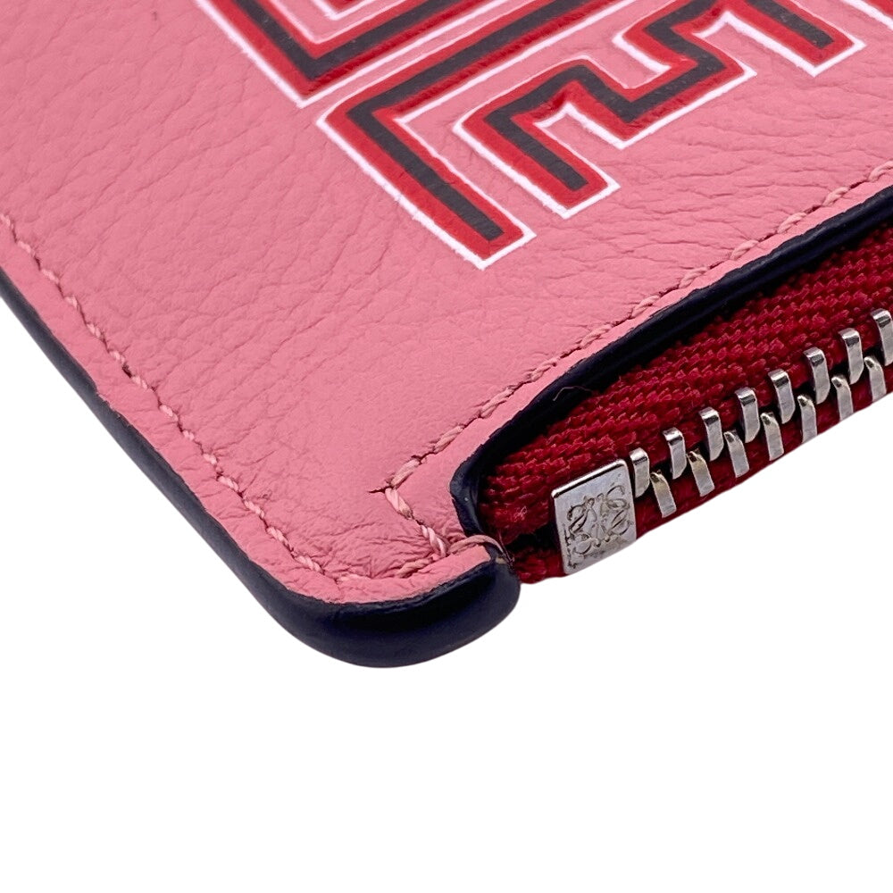 LOEWE Coin case leather pink Women Used Authentic