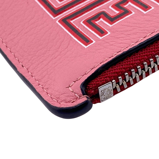 LOEWE Coin case leather pink Women Used Authentic