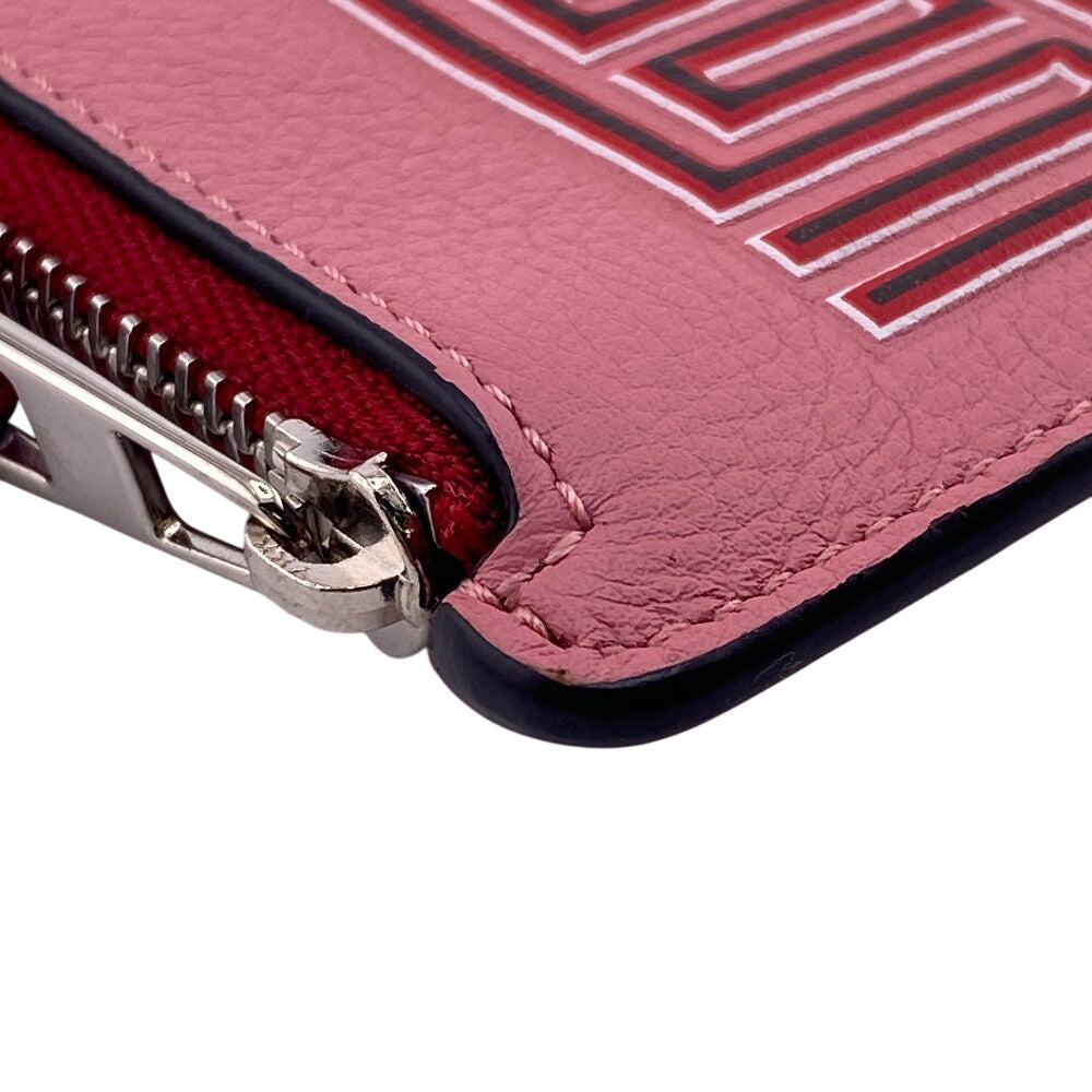 LOEWE Coin case leather pink Women Used Authentic