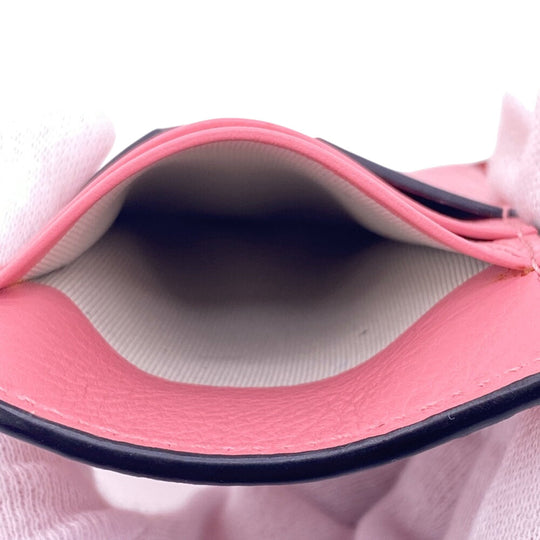 LOEWE Coin case leather pink Women Used Authentic