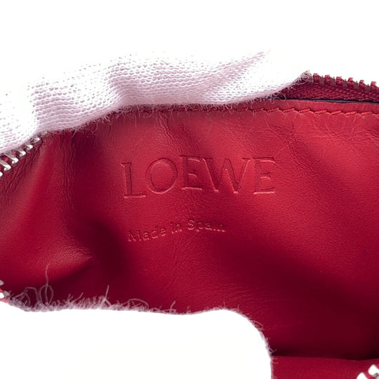 LOEWE Coin case leather pink Women Used Authentic
