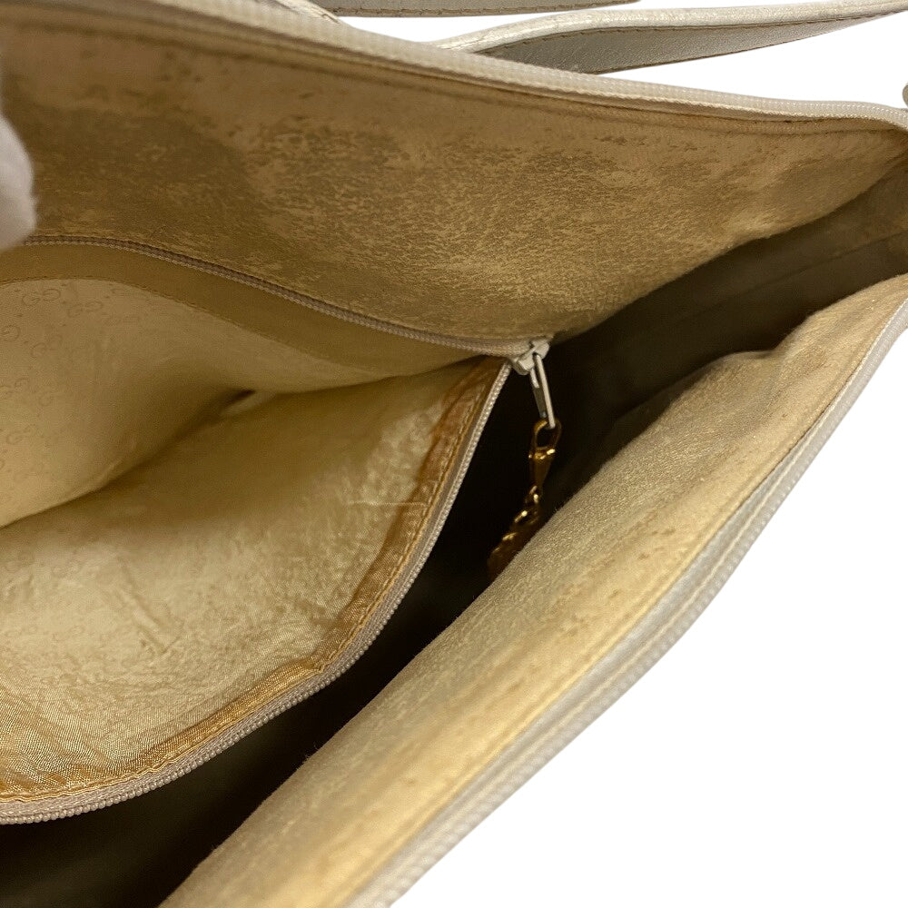 GUCCI Shoulder Bag 001�E090�E0729 Canvas, Leather white Old Gucci Flora GG Women Used Authentic