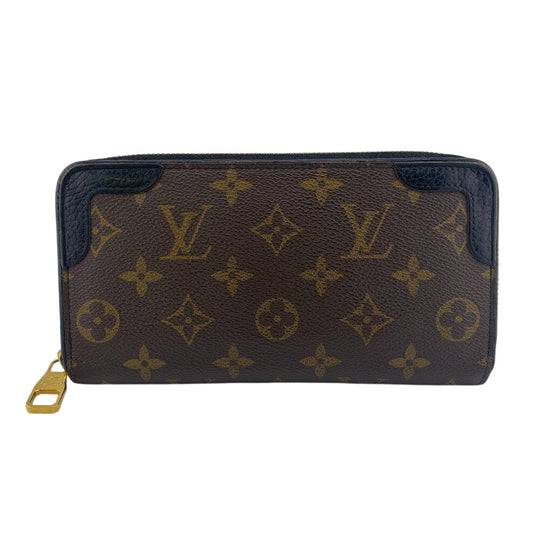 LOUIS VUITTON Long Wallet Purse M61855 leather Brown Zip Around Monogram Zippy wallet Retiro Women Used Authentic