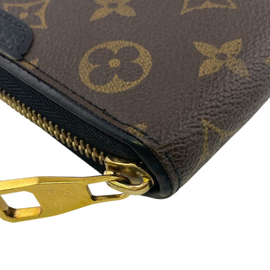 LOUIS VUITTON Long Wallet Purse M61855 leather Brown Zip Around Monogram Zippy wallet Retiro Women Used Authentic