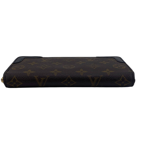 LOUIS VUITTON Long Wallet Purse M61855 leather Brown Zip Around Monogram Zippy wallet Retiro Women Used Authentic