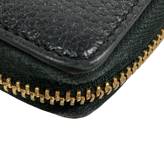 GUCCI Long Wallet Purse 570661 leather black Zip Around Zumi Women Used Authentic