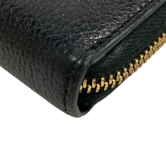 GUCCI Long Wallet Purse 570661 leather black Zip Around Zumi Women Used Authentic