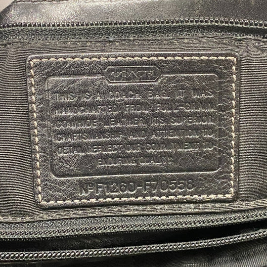 COACH Tote Bag F70558 leather Brown 2WAY Shoulder Heritage web mens Used Authentic
