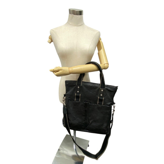 COACH Tote Bag F70558 leather Brown 2WAY Shoulder Heritage web mens Used Authentic