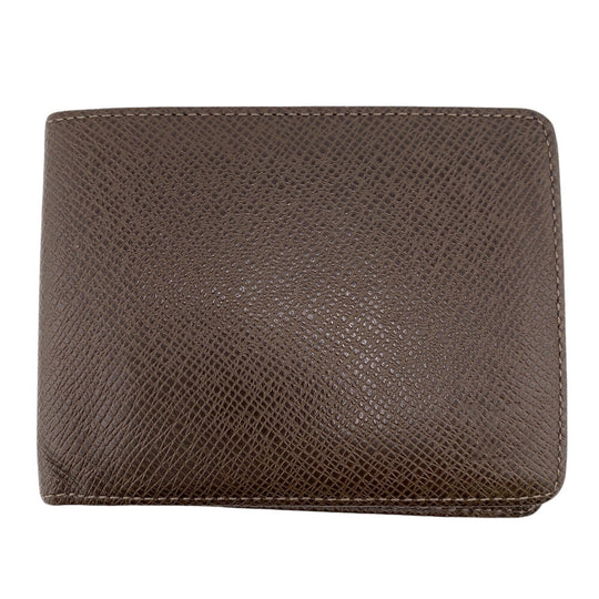 LOUIS VUITTON Bill Compartment M32810 leather Brown Taiga Portefeuille Multripru mens Used Authentic