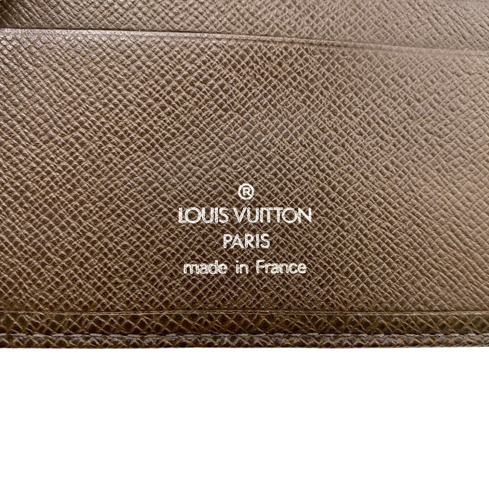 LOUIS VUITTON Bill Compartment M32810 leather Brown Taiga Portefeuille Multripru mens Used Authentic
