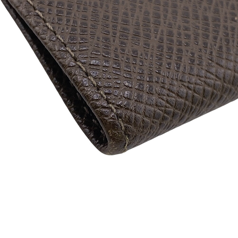 LOUIS VUITTON Bill Compartment M32810 leather Brown Taiga Portefeuille Multripru mens Used Authentic
