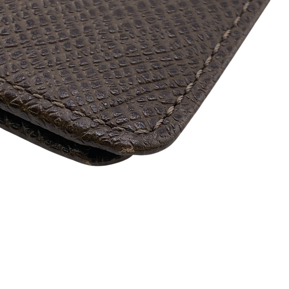 LOUIS VUITTON Bill Compartment M32810 leather Brown Taiga Portefeuille Multripru mens Used Authentic