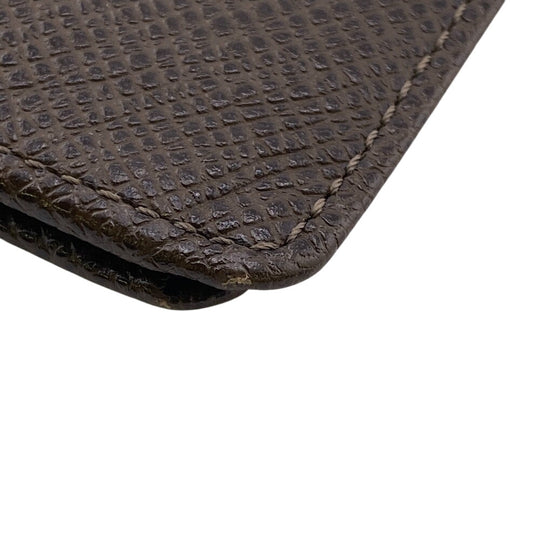 LOUIS VUITTON Bill Compartment M32810 leather Brown Taiga Portefeuille Multripru mens Used Authentic