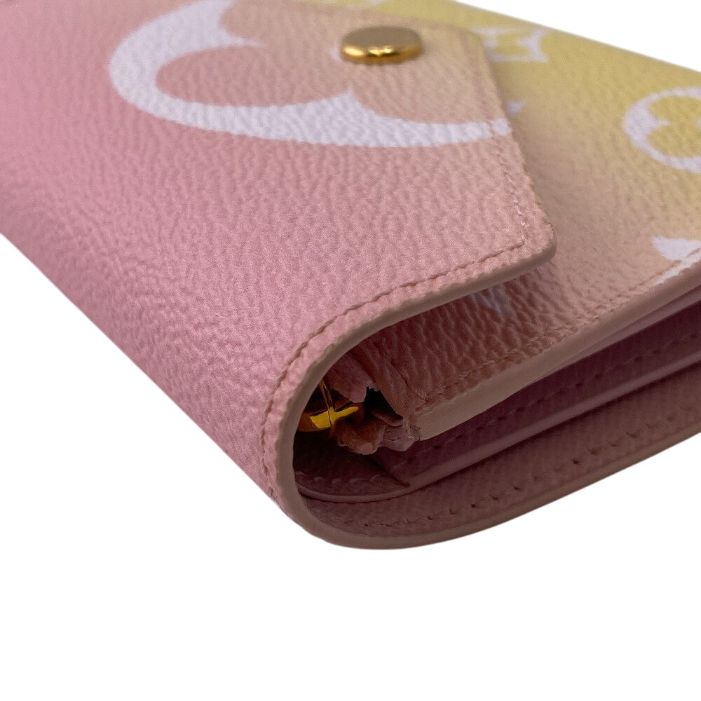 LOUIS VUITTON Tri-fold wallet M80388 leather pink Monogram Rose Claire by the Pool Portefeuille Victorine Wilde Women Used Authentic