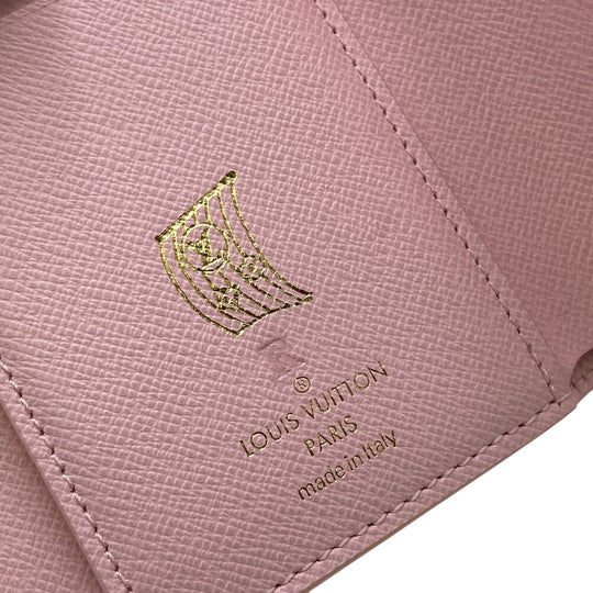 LOUIS VUITTON Tri-fold wallet M80388 leather pink Monogram Rose Claire by the Pool Portefeuille Victorine Wilde Women Used Authentic
