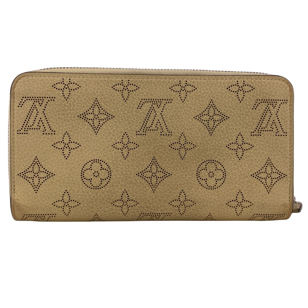 LOUIS VUITTON Long Wallet Purse M81515 leather yellow Zip Around Mahina Zippy wallet Women Used Authentic