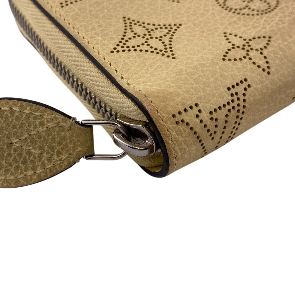 LOUIS VUITTON Long Wallet Purse M81515 leather yellow Zip Around Mahina Zippy wallet Women Used Authentic